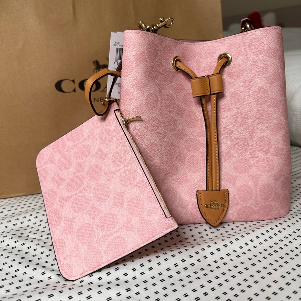 Coach Powder Pink Rowan Bucket - Picture 2 of 5
